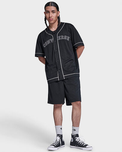 Converse Relaxed Baseball Jersey Converse Black, Full Body View