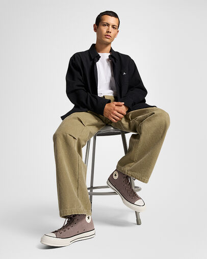 Chuck 70 Heritage Color Suede Pure Pumice/Cave Greent/Egret, On Foot Shot 1