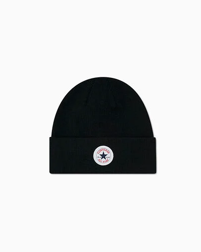 Chuck Taylor All Star Patch Beanie Black, Front View
