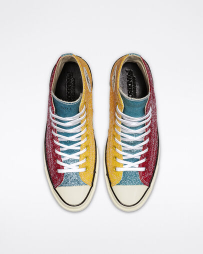 Converse x JW Anderson Glitter Chuck 70 High Top Barbados Cherry/Sulphur/Egret