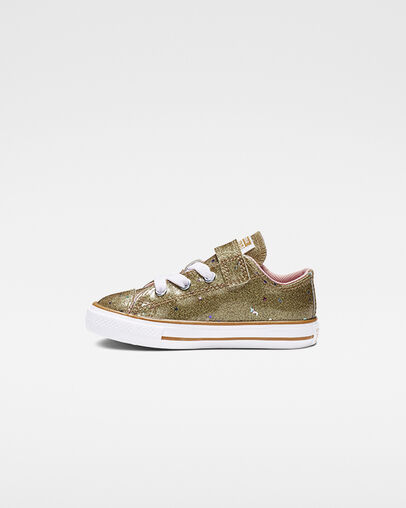 Chuck Taylor All Star Galaxy Glimmer Hook and Loop Low Top Gold/Coastal Pink/White