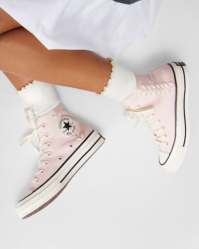 Chuck 70 Crafted Laces Pale Petal/Egret/Warm Clay, Reflective View