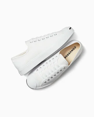 Jack Purcell Canvas White/White/Black, Outer Side View