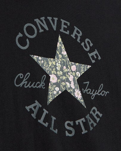 Floral Chuck Taylor T-Shirt Converse Black, Full Body View