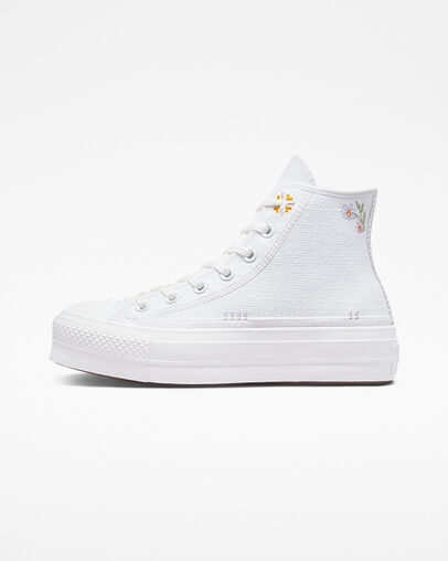 Chuck Taylor All Star Lift Platform Autumn Embroidery White/Moonstone Violet/Mouse, Inner Side View