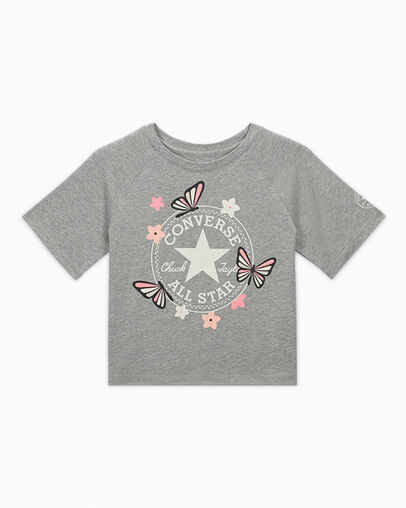 Butterfly Boxy T-Shirt Dk Grey Heather, Front View