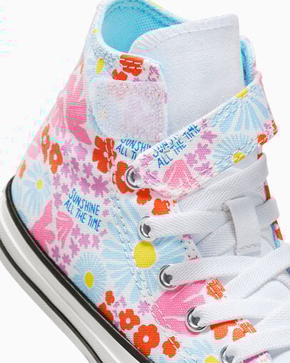 Chuck Taylor All Star Easy On Floral White/True Sky/Oops Pink, Detail Angle View
