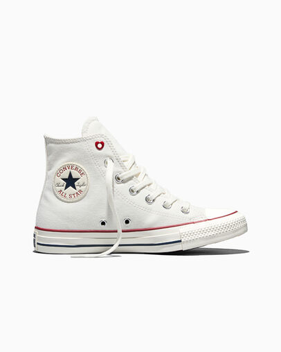 Chuck Taylor All Star Valentine's Day Vintage White/Egret/Days Ahead Red, Outer Side View