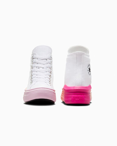 Chuck Taylor All Star Move Platform Bright Ombre White/Stardust Lilac, Heel View