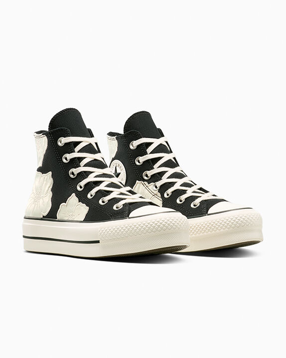 Chuck Taylor All Star Lift Platform Embroidered Satin Flowers