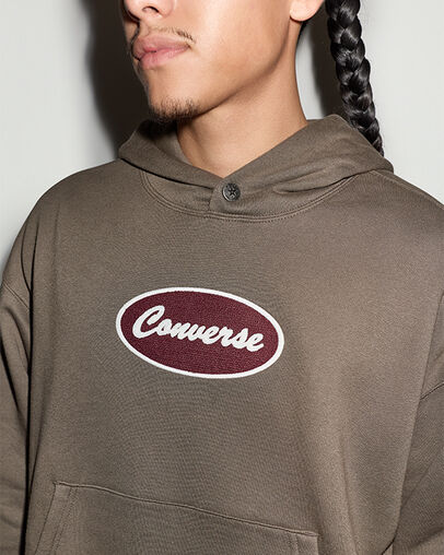 Converse Garage Full-Zip Fleece Hoodie Truffle