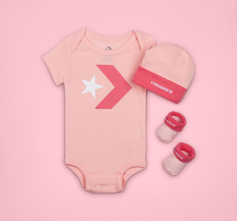 3-Piece Star Chevron Infant Set Storm Pink