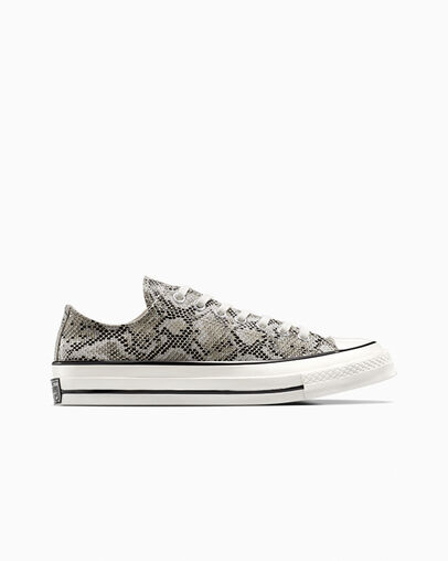 Chuck 70 Faux Snakeskin Low Top Pale Surplus/Egret/Black, Outer Side View