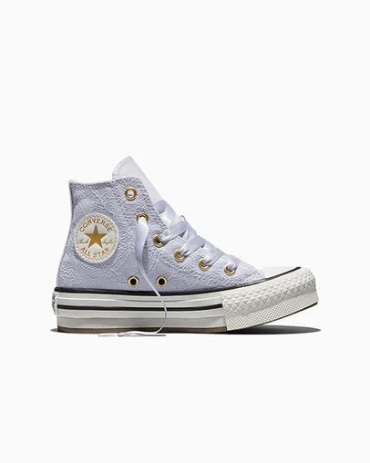 Chuck Taylor All Star Lift Platform Lace Almost Lavender/Gold, Outer Side View