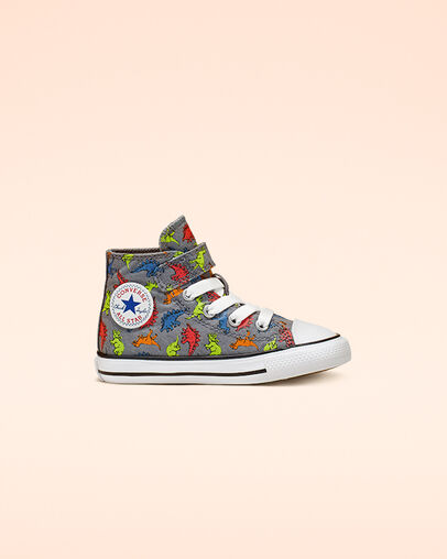 Dinoverse Hook and Loop Chuck Taylor All Star Cool Grey/Black/White