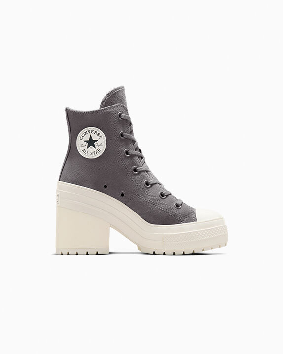 靴 CONVERSE CHUCK 70 DE LUXE HEEL H 6.5 Converse Women's Chuck 70 De Luxe Heel Platform Leather Black