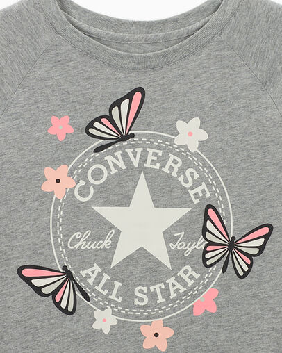 Butterfly Boxy T-Shirt Dk Grey Heather, Full Body View