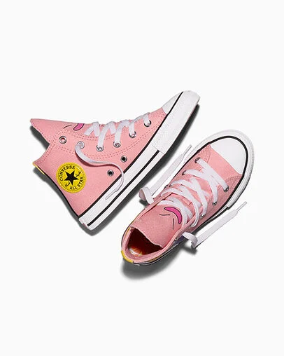 Converse Chuck Taylor All Star x Dragon Ball Z "Majin Buu" Quartz Pink/Black/Cyber Yellow, Angled View