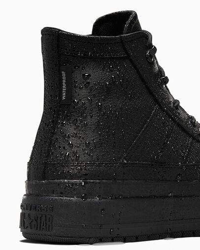 Chuck Taylor All Star Equip Waterproof Black/Black/Dark Matter Grey, Detail Angle View