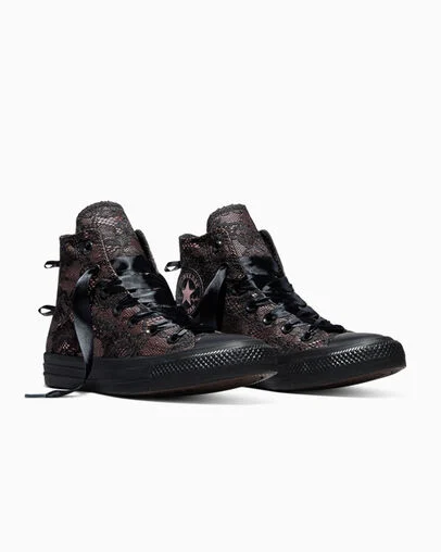Chuck Taylor All Star Lace Black/Petal Pit/Black, Top and Side View
