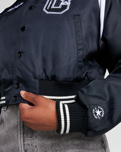 Retro All Star Varsity Jacket Converse Black, Detail View