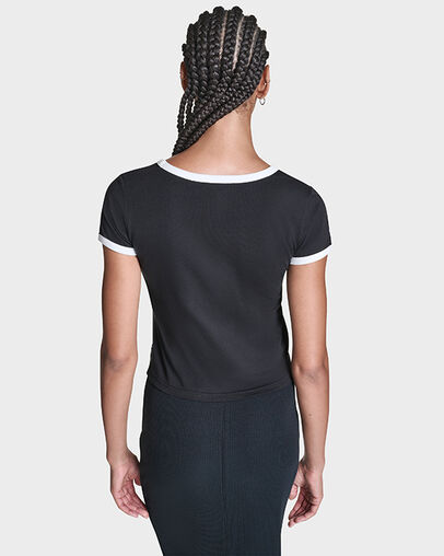 Retro Box Star T-Shirt Black, Full Body View