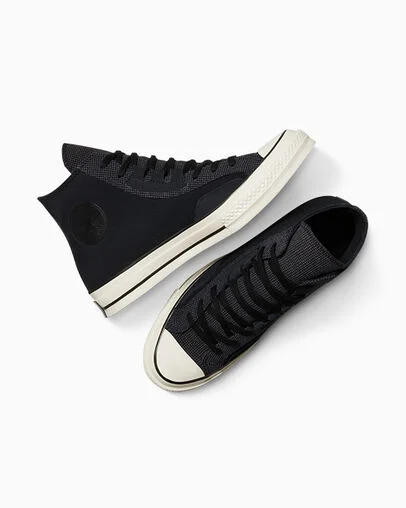 Chuck 70 Heavy Canvas Black/Total Eclipse/Egret, Angled View