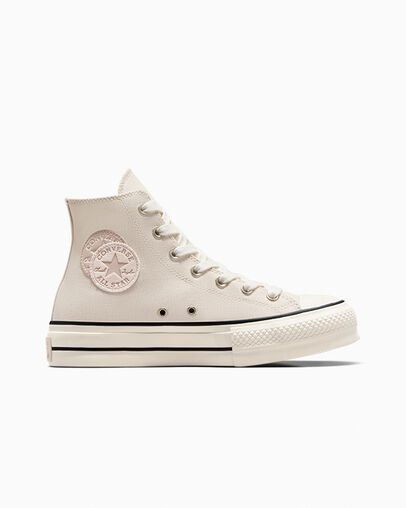 Chuck Taylor All Star Lift Platform Natural Tones Desert Sand/Egret/Black, Outer Side View