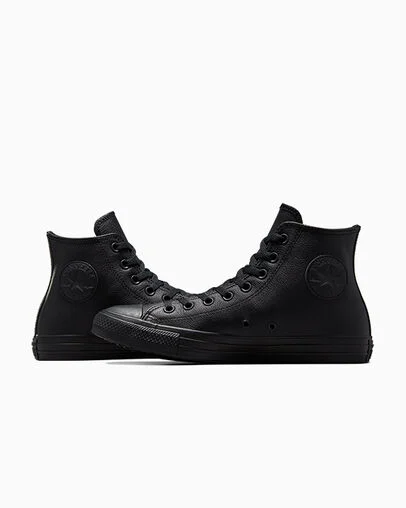 Chuck Taylor All Star Leather Black Mono, Detail Angle View