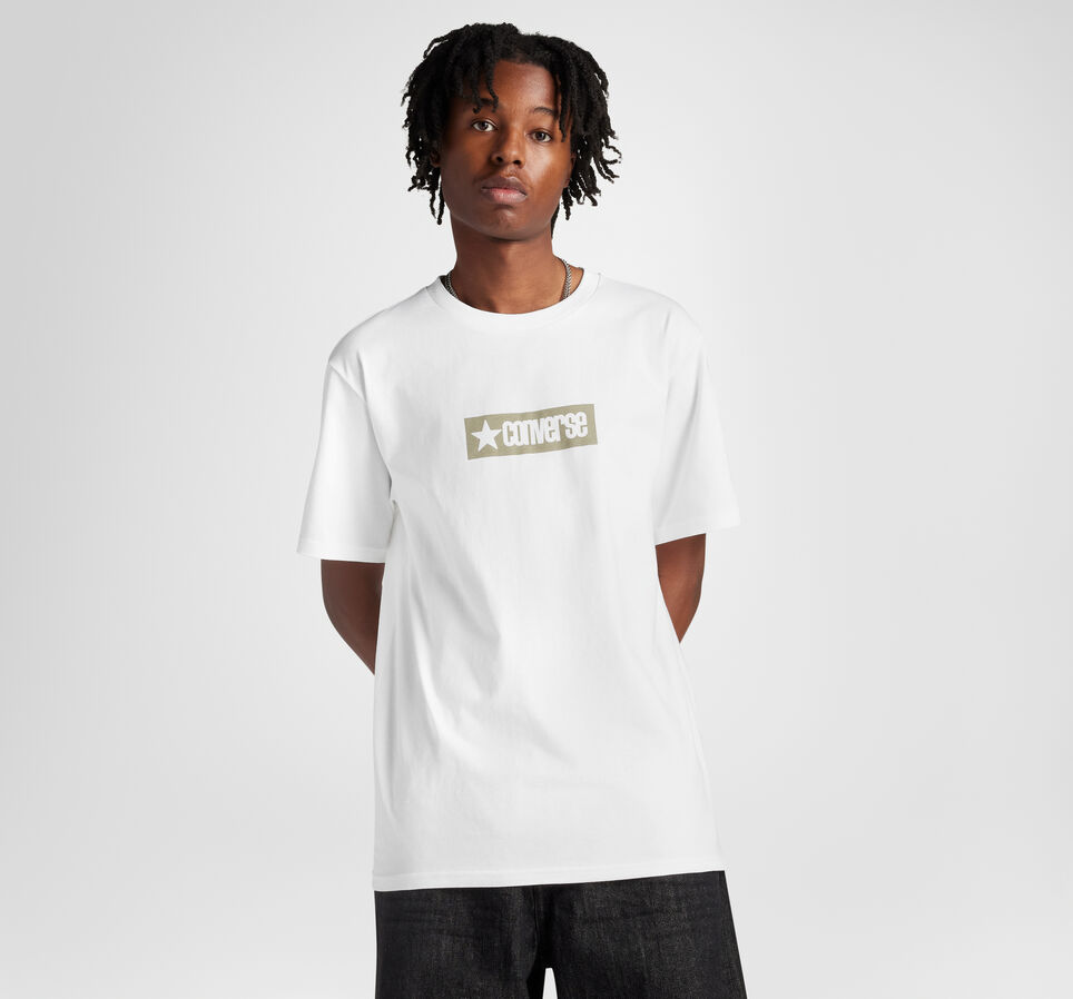 Retro Block Logo T-Shirt White / Light Field Surplus