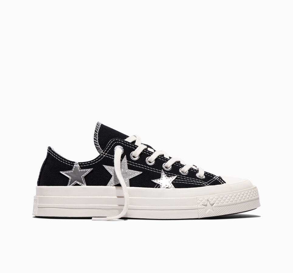 Chuck 70 X Silver Stars Black/Dull Silver/Egret