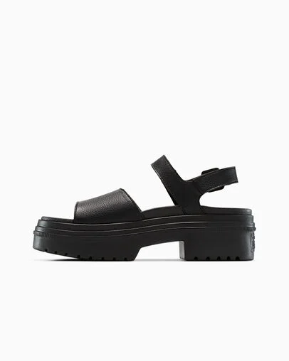 Converse Chuck Taylor All Star Lugged Heel Sandal Leather Black/Black/Black, Inner Side View