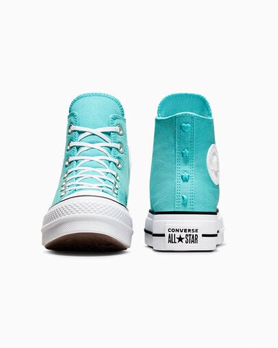 Chuck Taylor All Star Lift Platform Stars Ocean Drip/White/Black, Heel View
