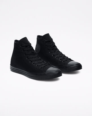 Chuck Taylor All Star Canvas Black Monochrome, On Foot Shot 1