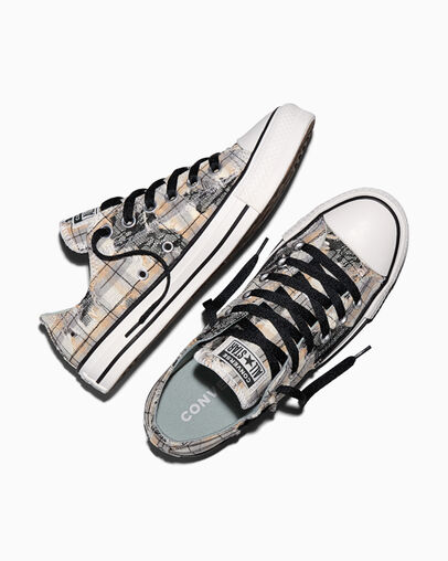 Chuck Taylor All Star Distressed Plaid Lace Pavemint/Blonde Espresso/Black
