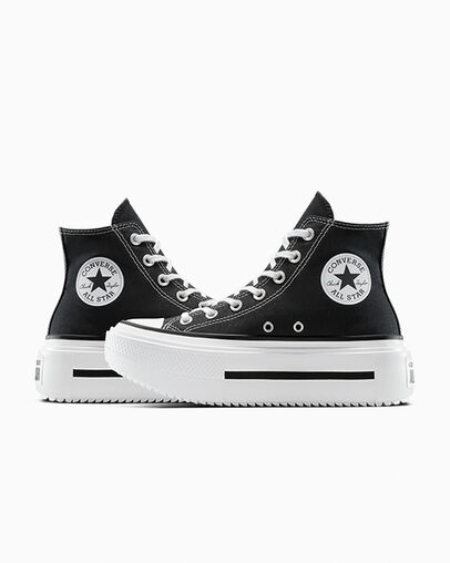 Chuck Taylor All Star Lift Double Stack Platform Canvas Black/White/Black, Detail Angle View