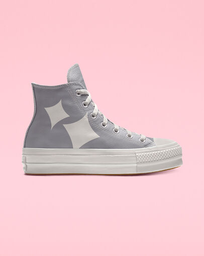 Custom Chuck Taylor All Star Platform Leather High Top dolphin