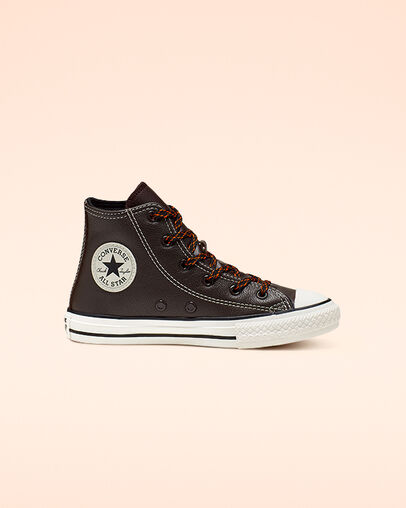 Tumbled Leather Chuck Taylor All Star Velvet Brown/Campfire Orange