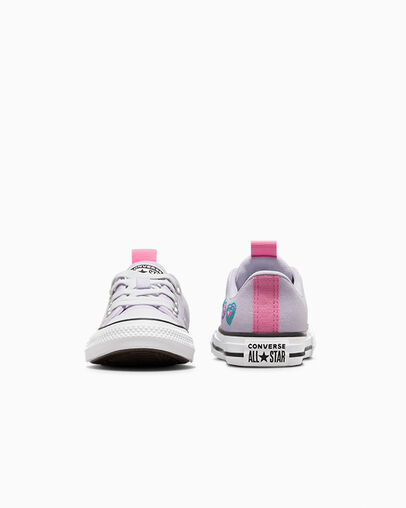 Chuck Taylor All Star Rave Hearts Vapor Violet/Oops Pink/ White, Heel View