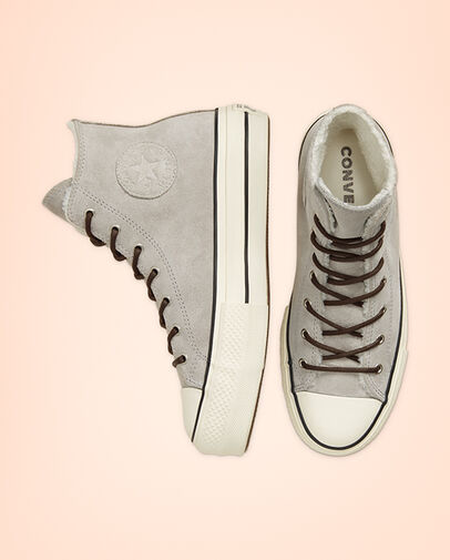 Sherpa Chuck Taylor All Star Platform Wolf Grey/Egret/Black