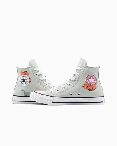 Chuck Taylor All Star Cat & Yarn Rainwashed Grey/Blackwhite, Detail Angle View