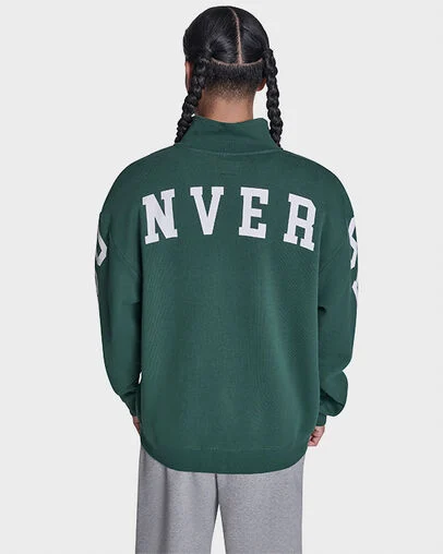 Retro Stripe Relaxed Quarter-Zip Sweatshirt Branch Out Green Multi, Detail View