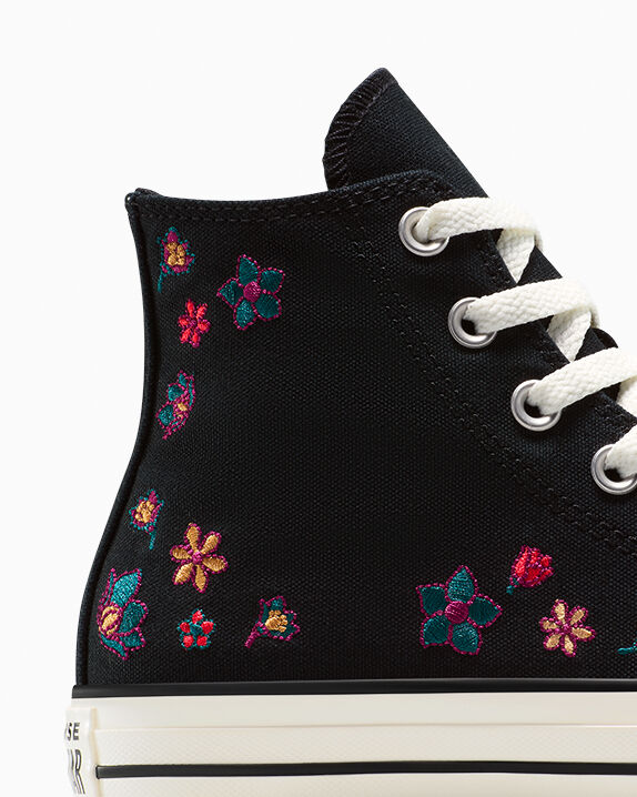 Chuck Taylor All Star Embroidered Flowers Unisex High Top Shoe