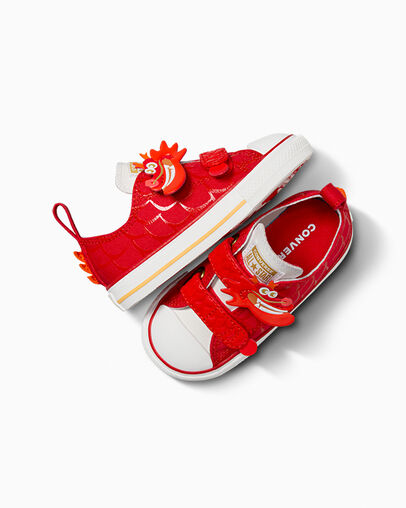 Chuck Taylor All Star Easy-On Lunar New Year Dragon Red/White/Gold, Angled View
