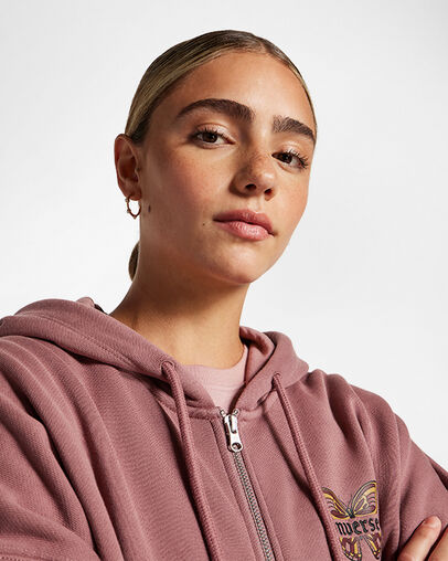 Blooming Full-Zip Hoodie Saddle, Detail View