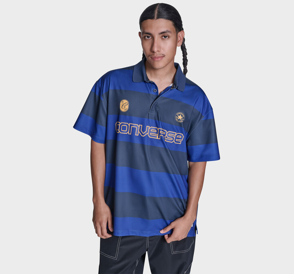 Retro Chuck Short Sleeve Polo Converse Blue Multi