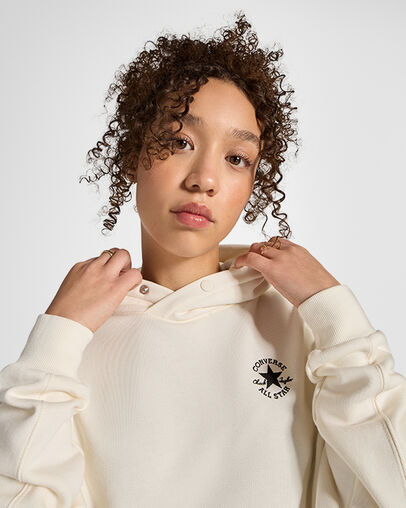 Polar Fleece Oversized Hoodie Converse Egret, Detail View