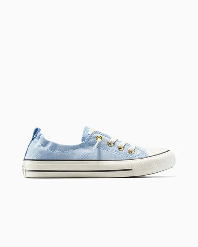 Chuck Taylor All Star Shoreline Woven Canvas Blue It/Egret/Black, Outer Side View