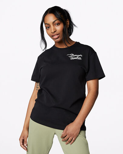 Stronger Together Relaxed Crew Neck Short Sleeve T-Shirt Converse Black, Front View