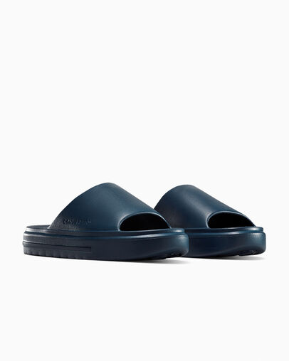 Converse Essential Slide Navy/Navy/Navy, Top and Side View